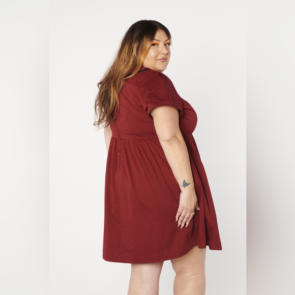 Tuesday of California NWT double dagger dress in oxblood - Picture 4 of 16